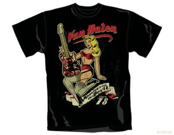 Van Halen: Pin Up Guitar, Black (M) [T-SHIRT]