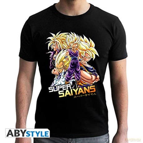 DRAGON BALL T-shirt DBZ/ Saiyans man SS black new fit XXL