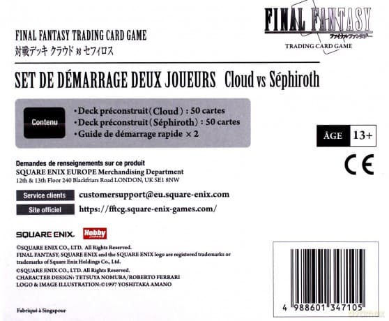 FINAL FANTASY - 2 Player Starter Set Cloud VS Sephiroth FR (28/02)
