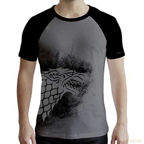 GAME OF THRONES T-shirt Stark man SS grey & black premium (Gra o Tron) XXL