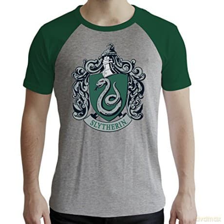HARRY POTTER T-shirt Slytherin man SS grey & green premium XXL