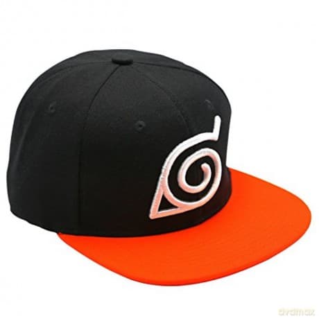 NARUTO SHIPPUDEN Snapback Cap Black & Orange Konoha