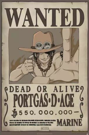 ONE PIECE Poster Wanted Ace (91.5x61)