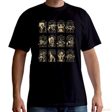 SAINT SEIYA T-shirt 12 Golden Saints man SS black basic L