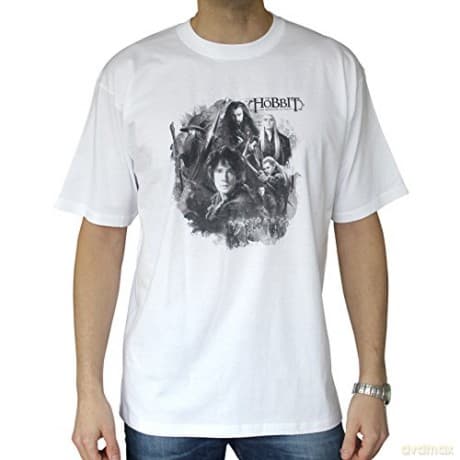 THE HOBBIT T-shirt group man SS white 150gr XL