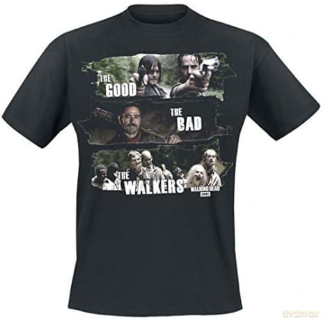 THE WALKING DEAD T-shirt Good,Bad,Walkers man SS black Basic L