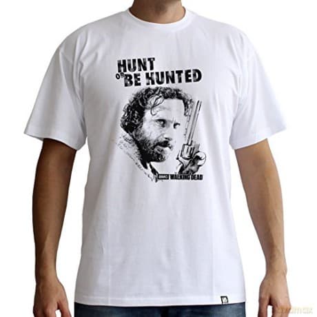 THE WALKING DEAD T-shirt Hunt Or Be Hunted man SS white basic S