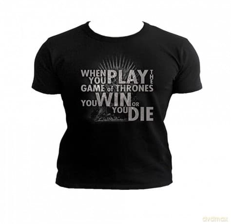 GAME OF THRONES T-shirt 'Quote Trone man SS black new fit (Gra o Tron) XL