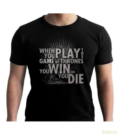 GAME OF THRONES T-shirt 'Quote Trone man SS black new fit (Gra o Tron) L