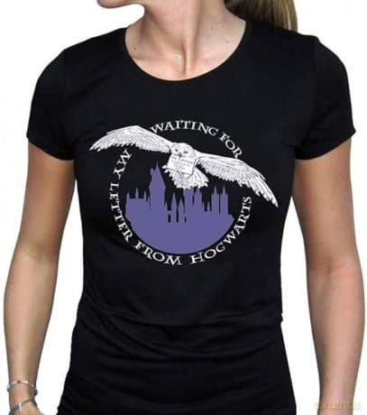 HARRY POTTER T-shirt Hedwig woman SS black basic S