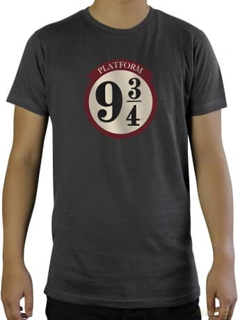 HARRY POTTER T-shirt 9 3/4 man SS dark grey basic M