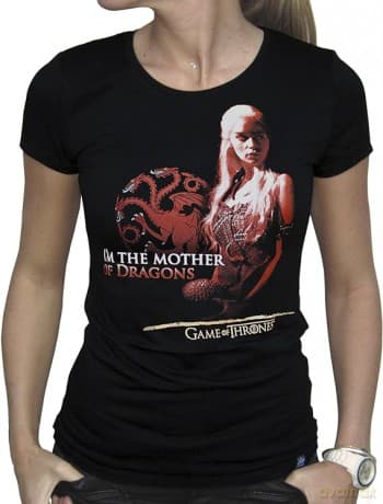 GAME OF THRONES T-shirt Mother of dragons woman SS black basic (Gra o Tron) L
