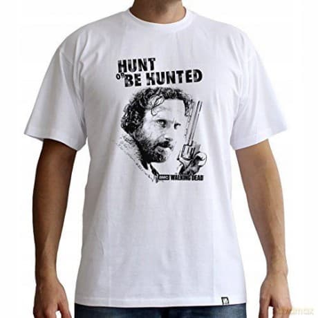 THE WALKING DEAD T-shirt Hunt Or Be Hunted man SS white basic L