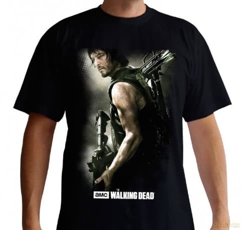 THE WALKING DEAD T-shirt Daryl Crossbow man SS black basic XL