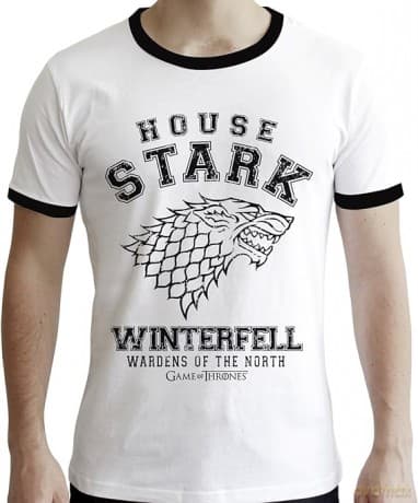 GAME OF THRONES T-shirt House Stark man SS white premium (Gra o Tron) XXL