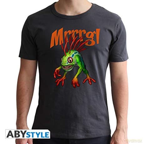 WORLD OF WARCRAFT T-shirt Murloc man SS dark grey new fit XS