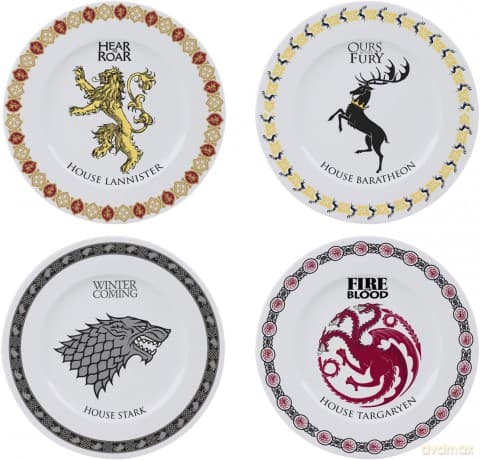 GAME OF THRONES - Set of 4 Plates - Houses