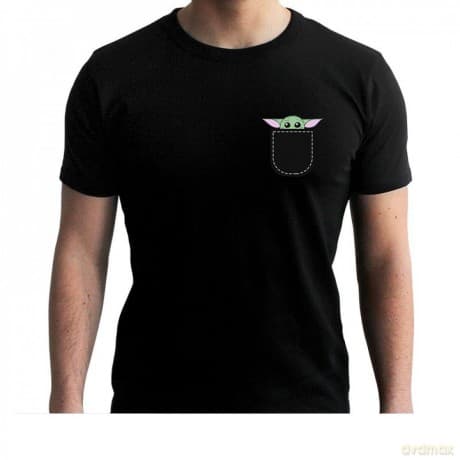 THE MANDALORIAN - Tshirt - Baby Yoda - man black - new fit (rozm. L)
