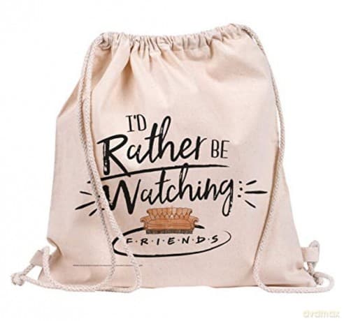 Friends Przyjaciele Rather Be Watching Cotton Drawstring torba worek