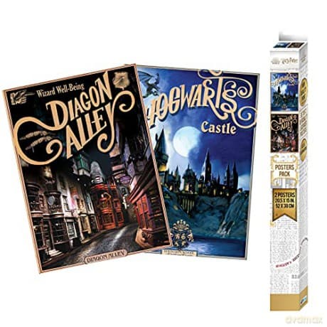HARRY POTTER Zestaw plakatów Retro Hogwarts&Diagon (52x38) 2 szt.