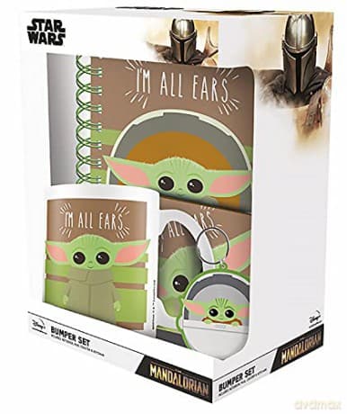 Star Wars: THE MANDALORIAN zestaw prezentowy Gwiezdne Wojny Mandalorian: kubek, brelok, podkładka, notes A5