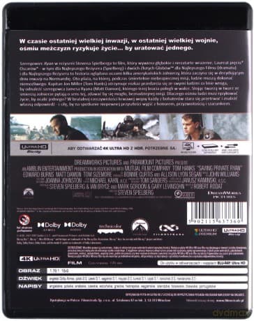 Szeregowiec Ryan [Blu-Ray 4K]
