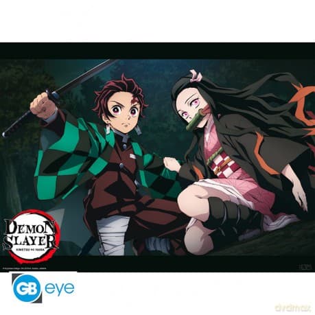 DEMON SLAYER Tanjiro and Nezuko Fight Position Plakat (52x38)