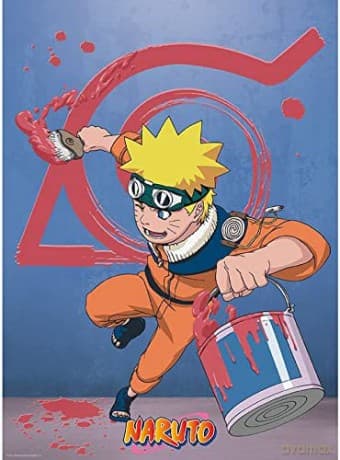 NARUTO Naruto & Konoha emblem Plakat (52x38)