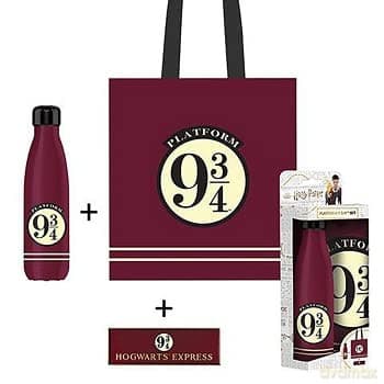 HARRY POTTER Peron 9 3/4 zestaw: torba na zakupy, butelka 500 ml, magnes
