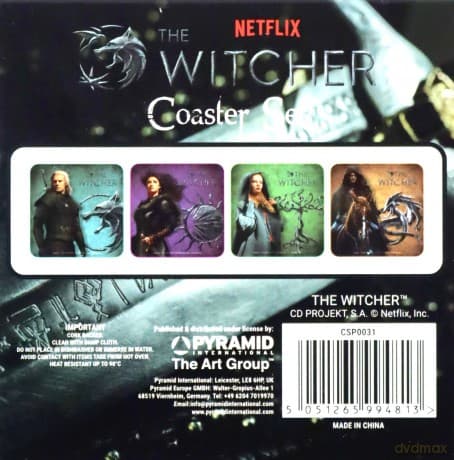 THE WITCHER (LEGENDARY) COASTER SETS (4 pcs) / podkładki Wiedźmin (Legendary - zestaw 4 szt)
