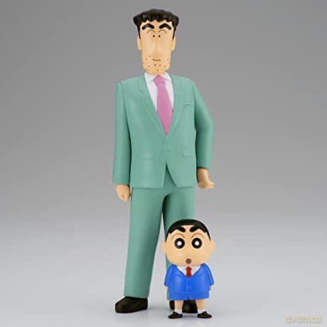 CRAYON SHINCHAN - NOHARA FAMILY FIGURE - Hiroshi & Shinchan - 21 cm