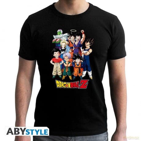 DRAGON BALL - T-shirt DBZ/ Gokus group man SS black - new fit