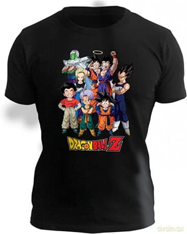 DRAGON BALL - T-shirt DBZ/ Gokus group man SS black - new fit