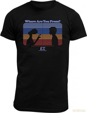 E.T. - T-shirt Where are you from man SS black - basic