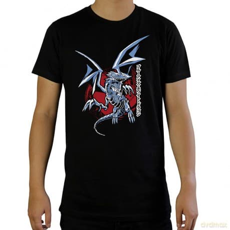 YU-GI-OH! - T-shirt Blue Eyes White Dragon - man SS black - new fit