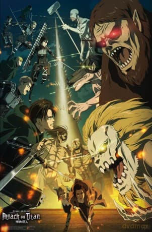 ATTACK ON TITAN - plakat Paradis vs Marley (52x38)
