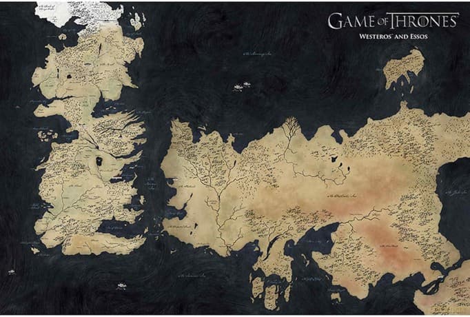 GAME OF THRONES - plakat Westeros Map (91.5x61)