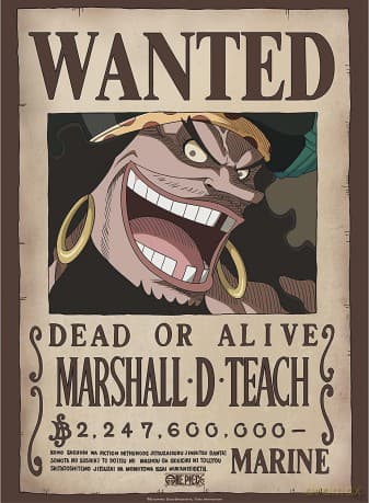 ONE PIECE - plakat Wanted Blackbeard (52x38)
