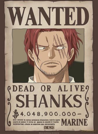 ONE PIECE - plakat Wanted Shanks (52x38)