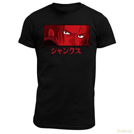 ONE PIECE: RED - Tshirt Shanks man SS black - basic