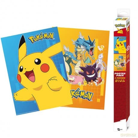POKEMON - Zestaw 2 plakatów Chibi Posters - Colourful Characters (52x38)