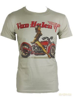 Van Halen: Biker Pin Up Sand, Men's (S) [T-SHIRT]