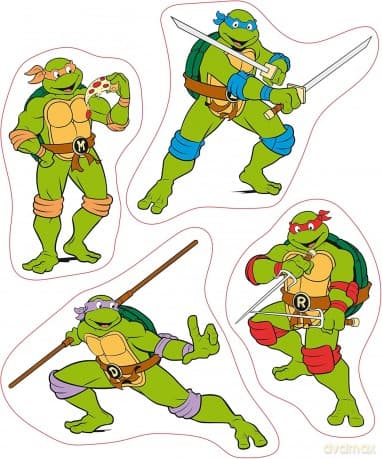 Wojownicze Żółwie Ninja - Naklejki - 16x11cm/ 2 sheets - Turtles & Splinter