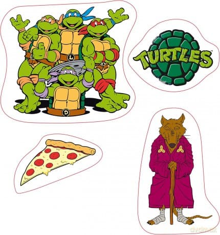 Wojownicze Żółwie Ninja - Naklejki - 16x11cm/ 2 sheets - Turtles & Splinter