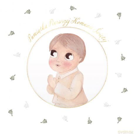 Karnet KW komunia z kółkiem HS chłopak