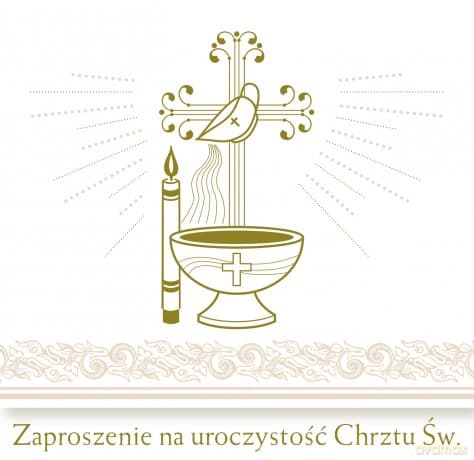 Zaproszenie chrzest Pol Mak zkw chr 40976