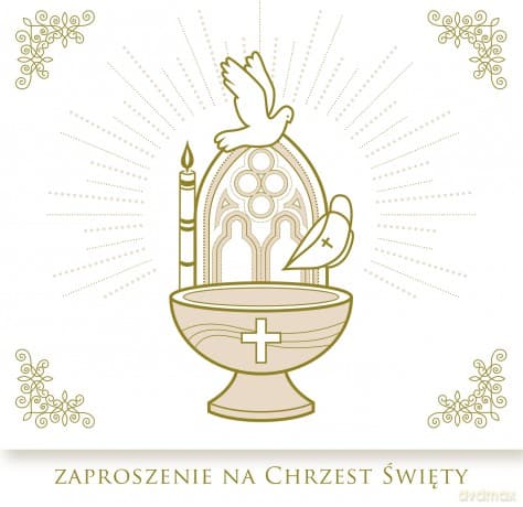 Zaproszenie chrzest zkw chr 40972 Pol Mak