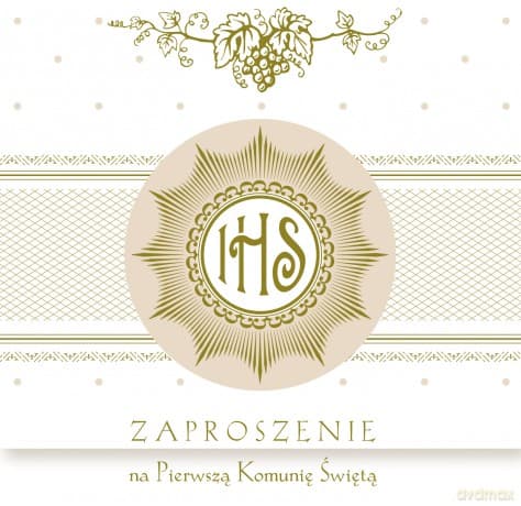 Zaproszenie komunia Pol Mak zkw kom 39818