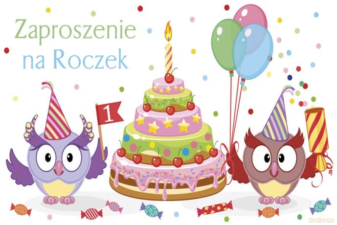 Zaproszenie roczek Pol Mak z ro 46239 10 sztuk
