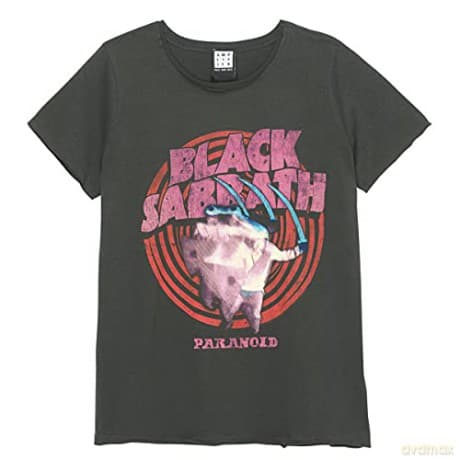 Black Sabbath Paranoid Amplified Vintage Charcoal X Large Ladies T Shirt